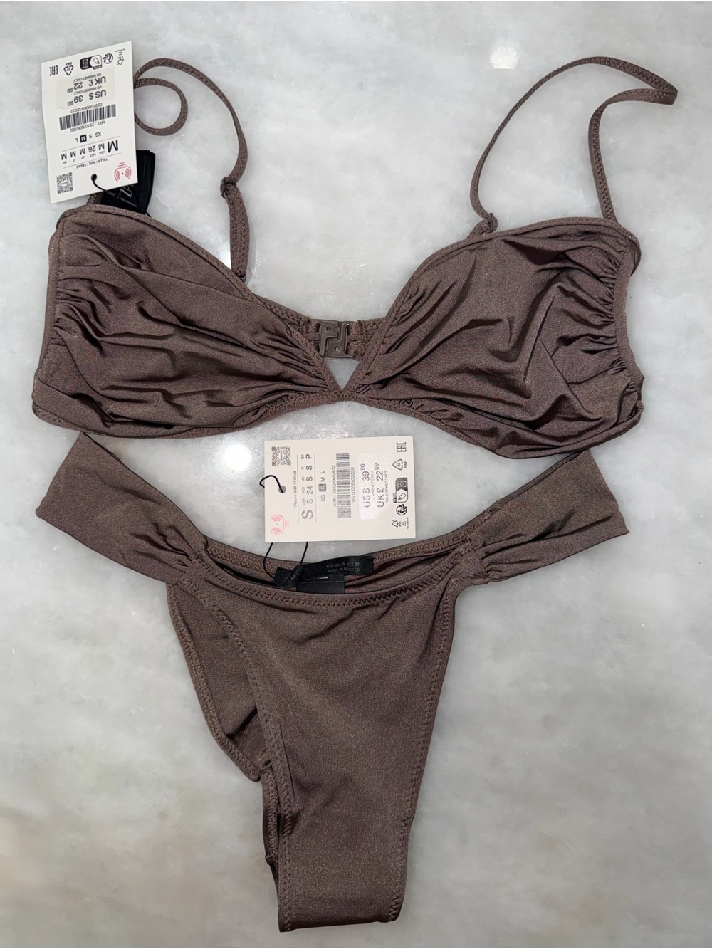 Zara Brown Two-Piece Bikini Set